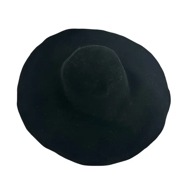Excello Geo W Bollman Black 100% Wool Floppy Wide Brim Hat Made in USA Vintage